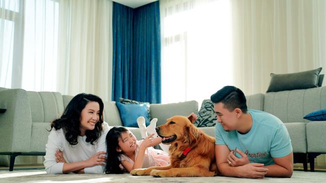 Family with dog